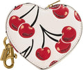 Womens Boxed Heart Coin Purse With Cherry Print Chalk Multi One Size